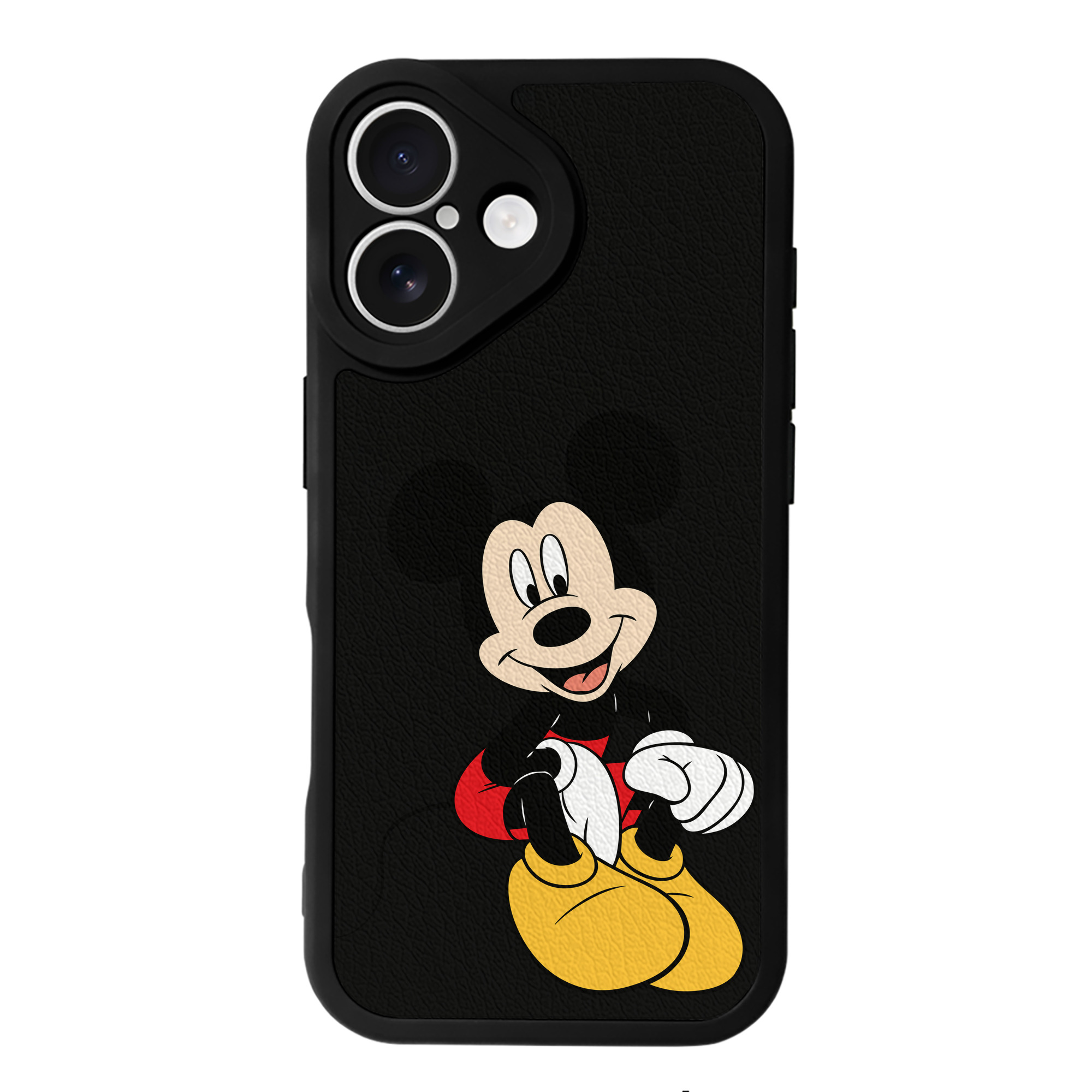（画像用） ミッキーマウス Mickey Mouse 【iPhone 16シリーズ対応】シリコンスマホケース（レザー調） 材質：シリコン